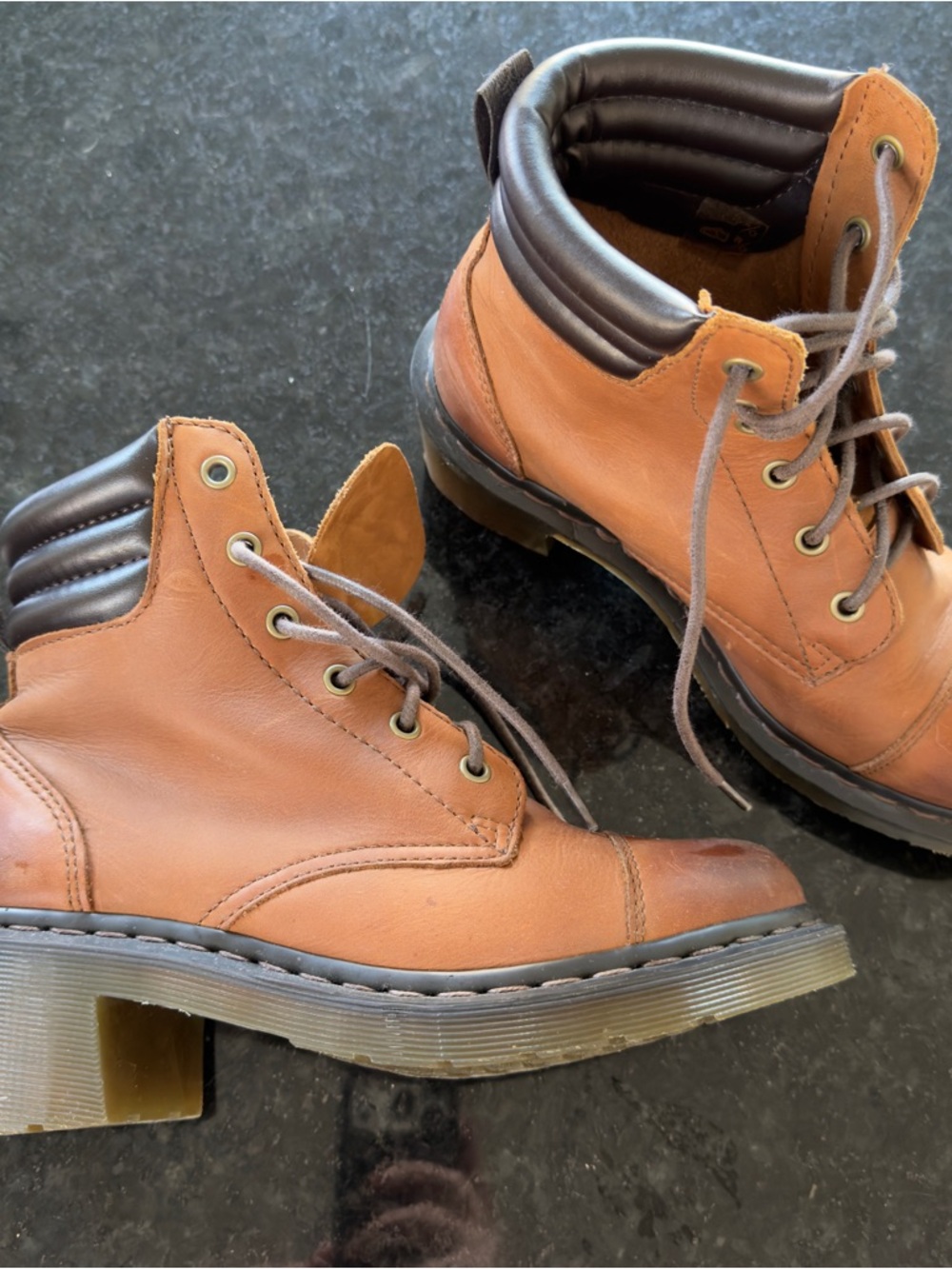 Dr. Martens Tan Brown Leather Lace-Up Ankle Boots